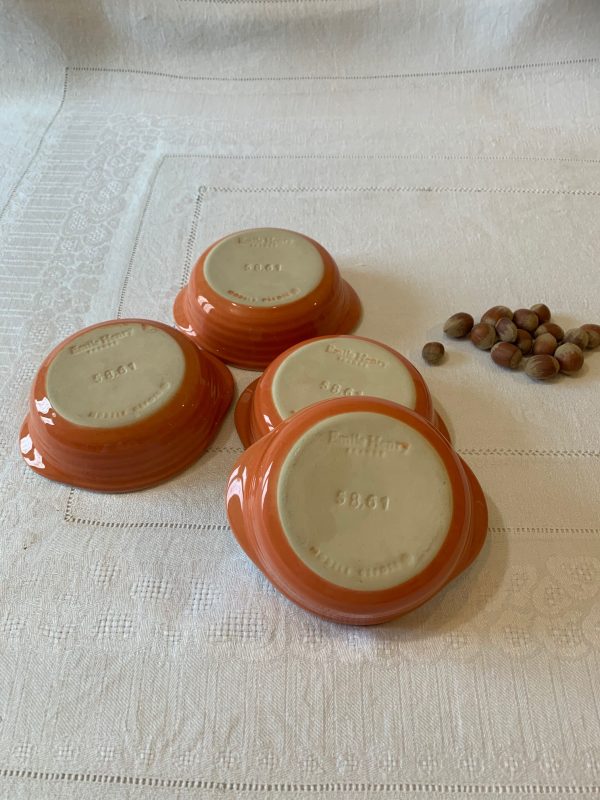 Lot De 4 Ramequins Ou Cassolettes Emile Henry - Couleur Orange - Porcelaine