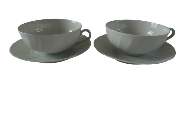 Lot de 9 Tasses et Soucoupes Bernardaud Ithaque par Olivier Gagnère