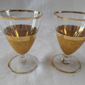 ancienne carafe verre doré