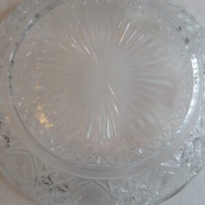cloche et plat à fromage en verre ancien