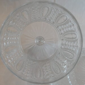 cloche et plat à fromage en verre ancien