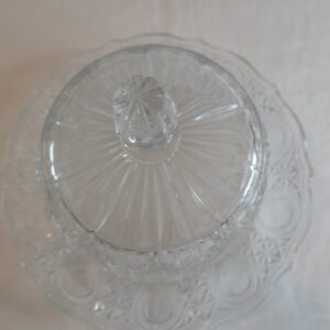 cloche et plat à fromage en verre ancien