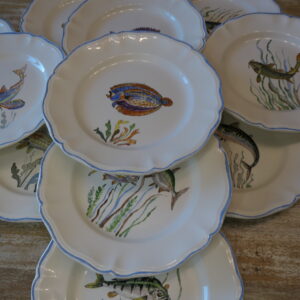 12 assiettes à poisson sarreguemines