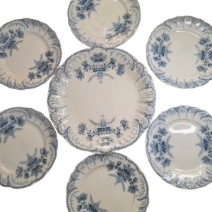 6 assiettes à dessert et 1 plat st amand et hamage